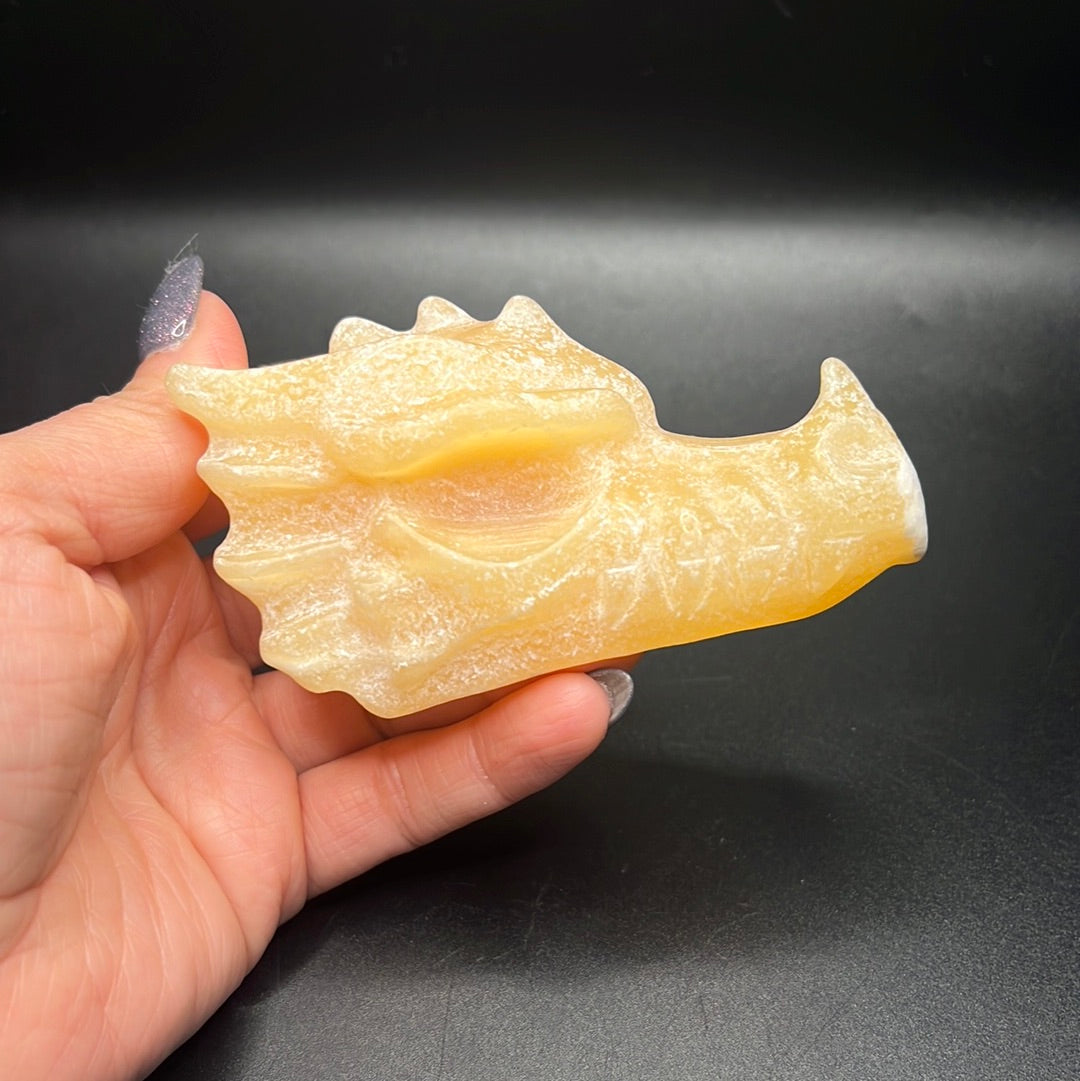 Orange Calcite Dragon Head