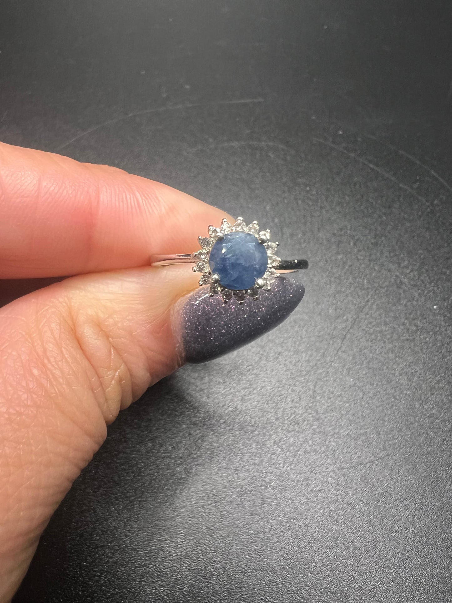 Blue Sapphire with White Topaz