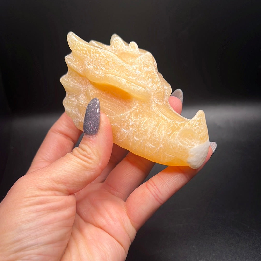 Orange Calcite Dragon Head
