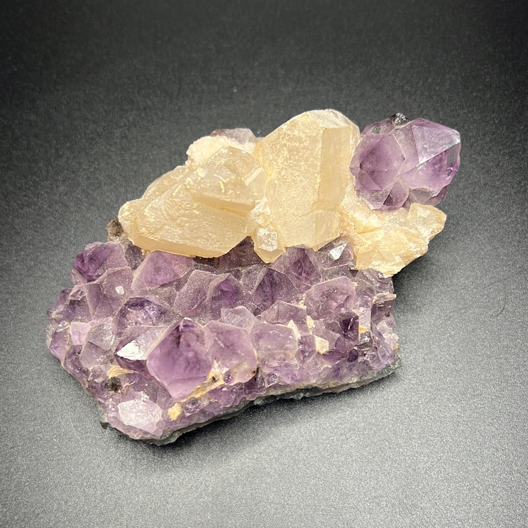 Amethyst with White Calcite Cluster