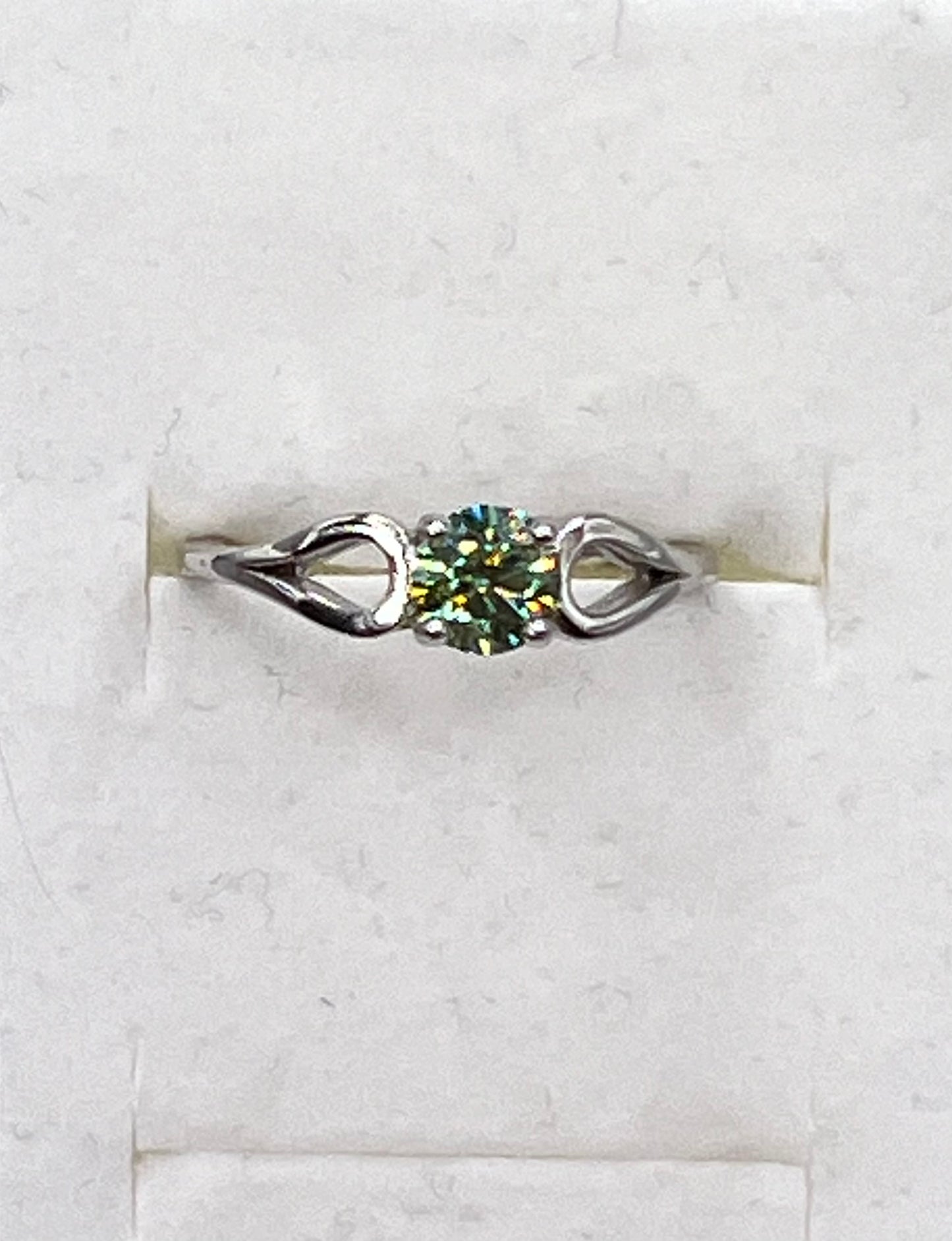 Green Moissanite Diamond Ring