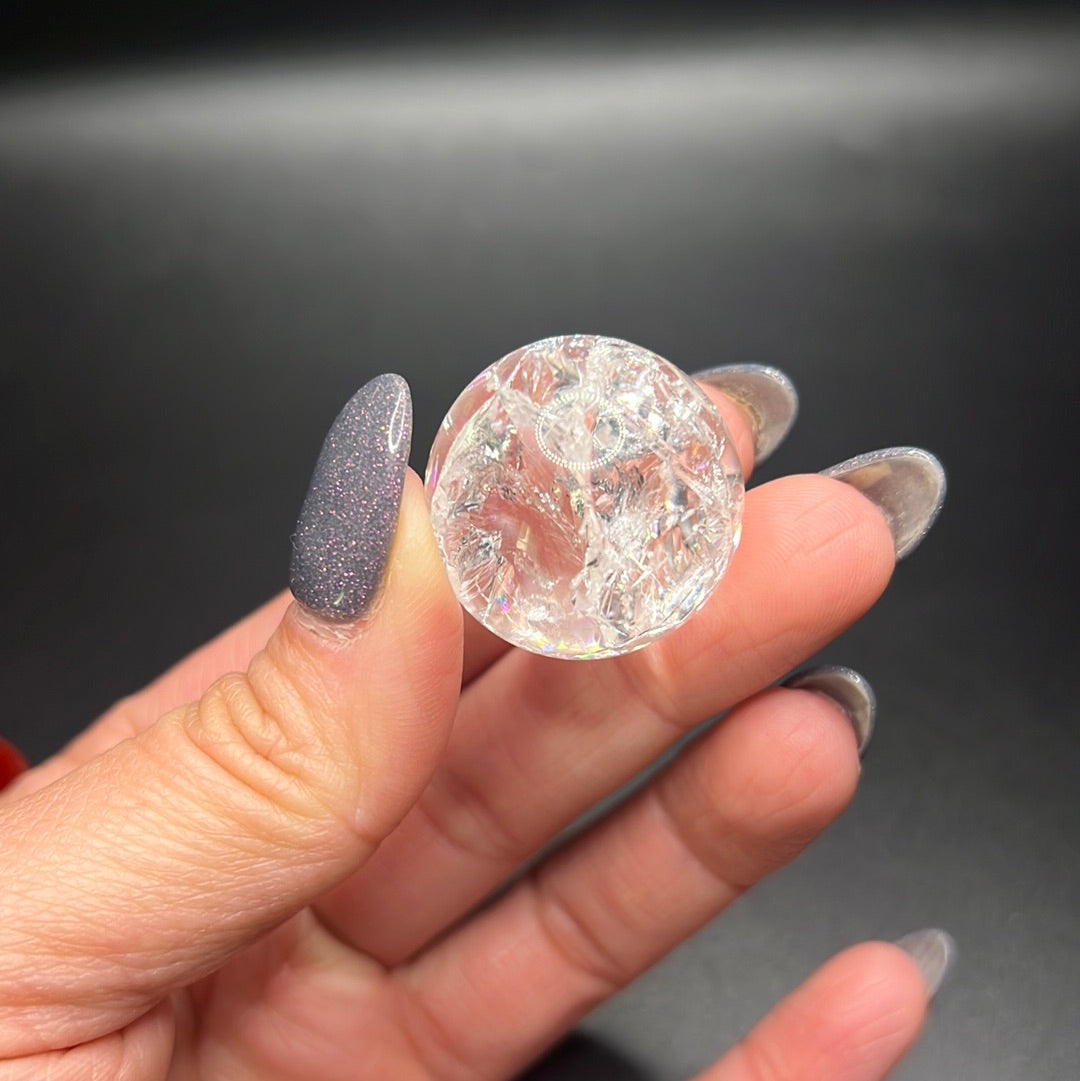 Cracked Clear Quartz Mini Sphere