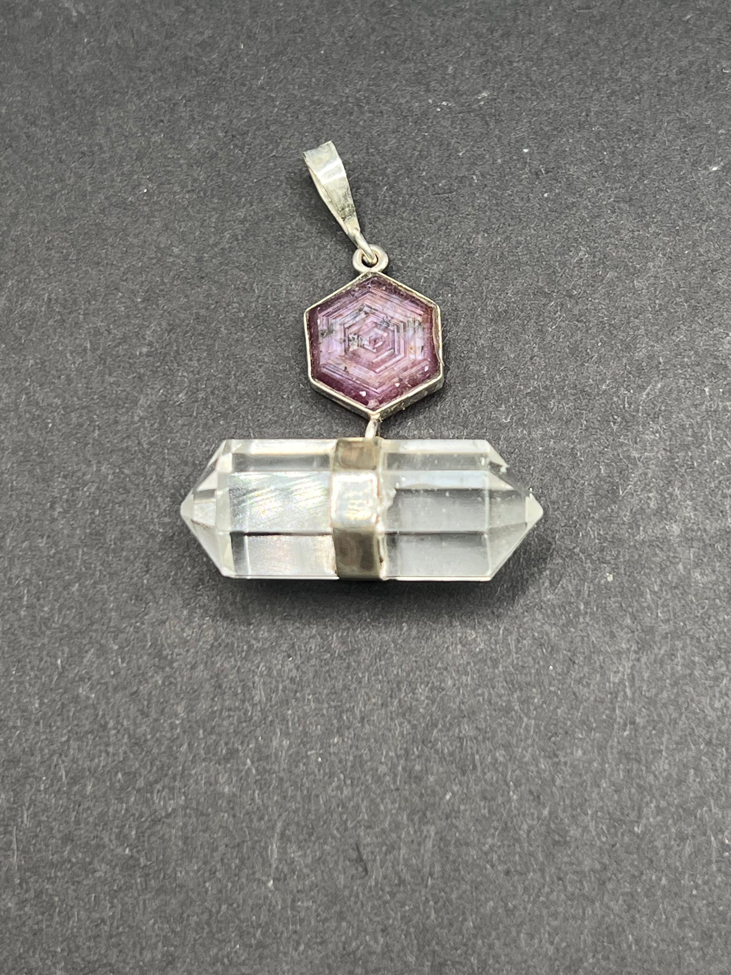 Clear Quartz w/ Ruby Pendant