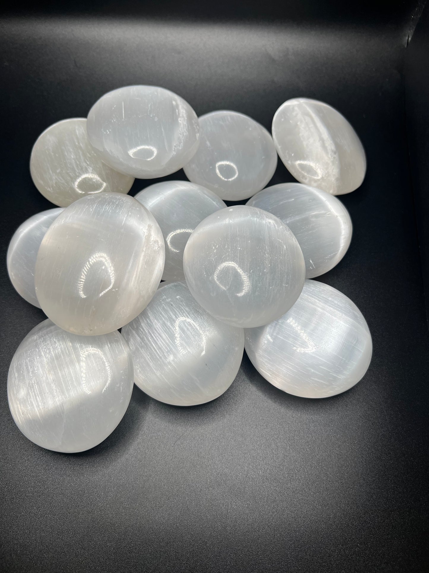 Selenite Palm Stones