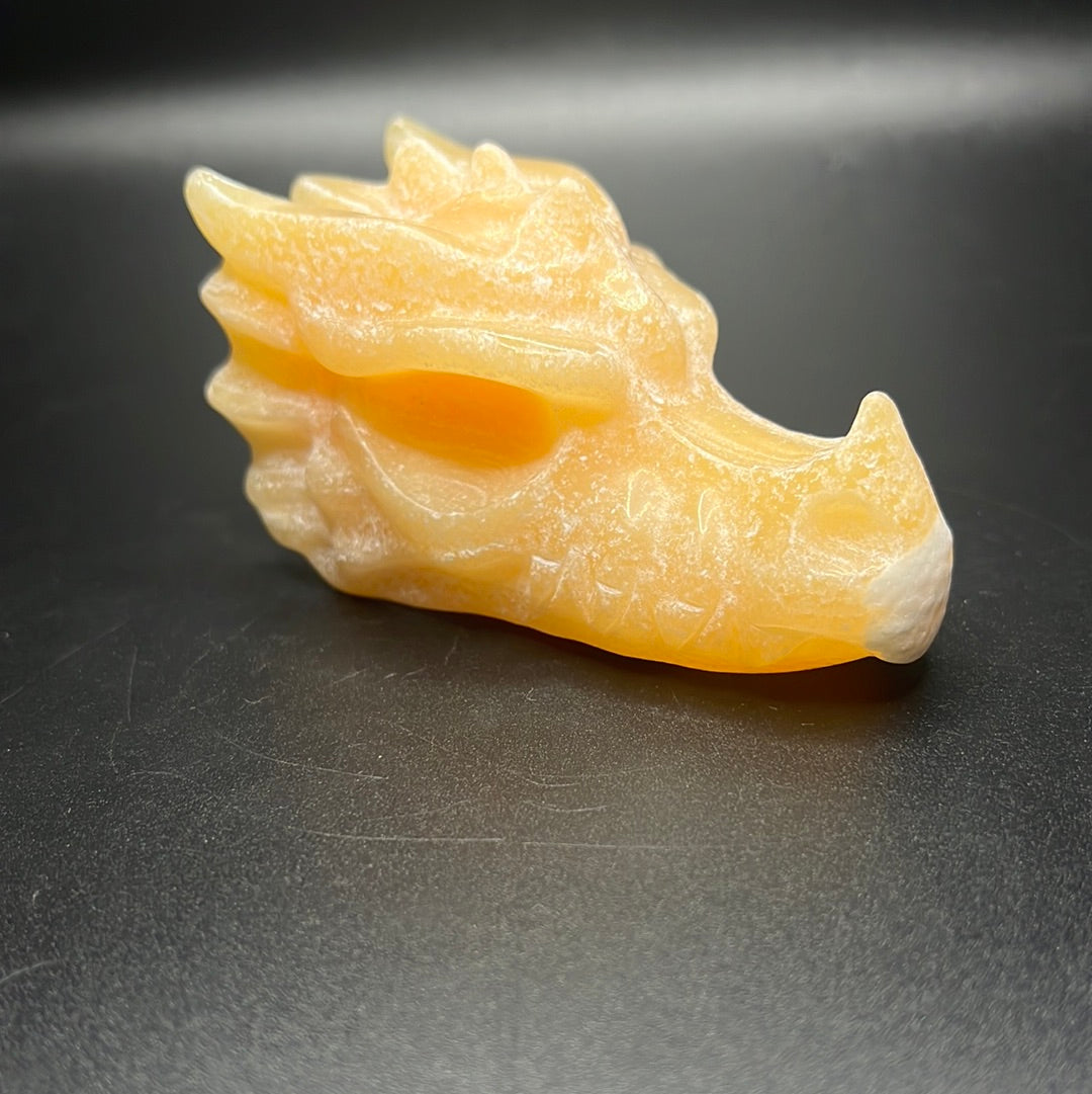 Orange Calcite Dragon Head