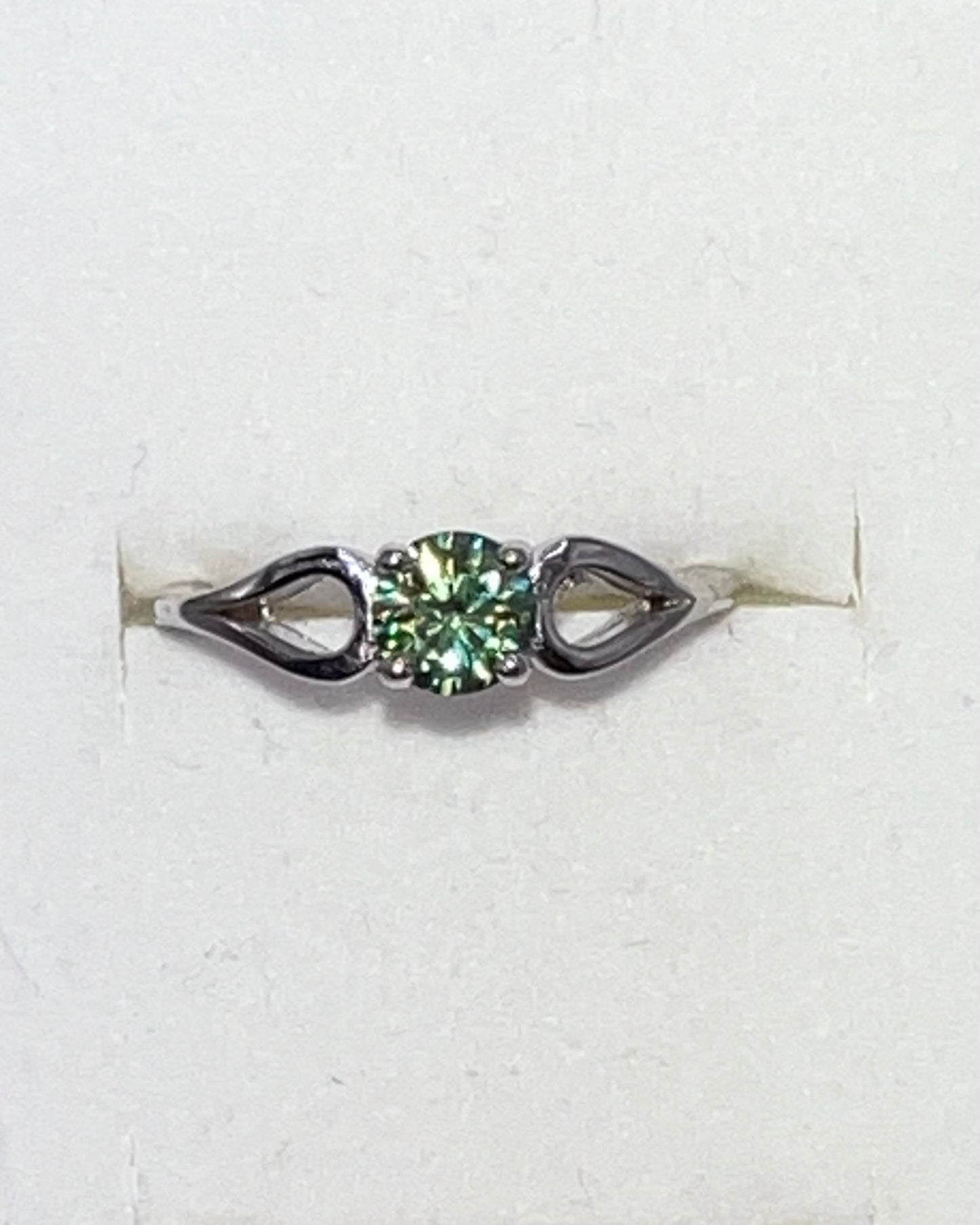 Green Moissanite Diamond Ring