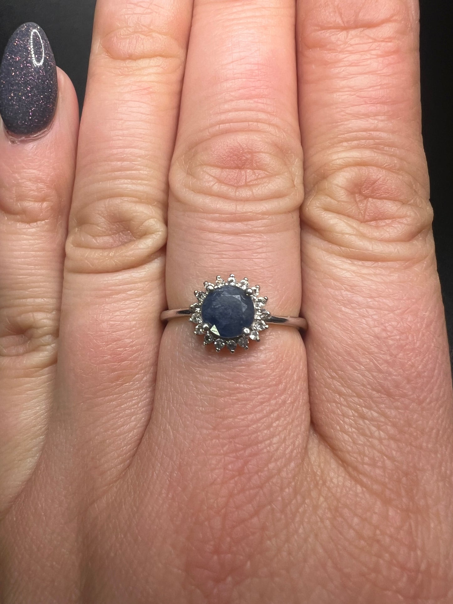 Blue Sapphire with White Topaz