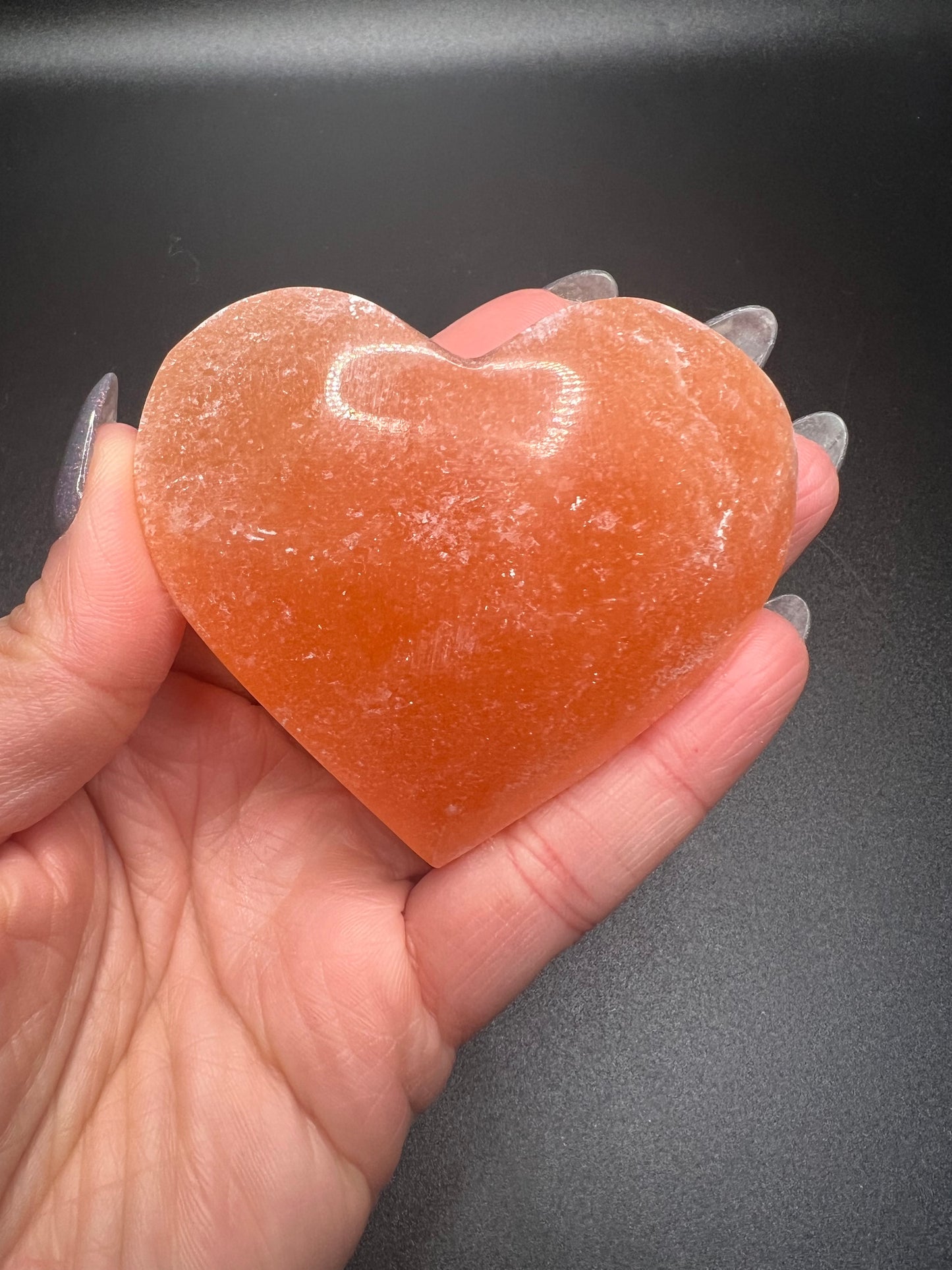 Orange Selenite Heart