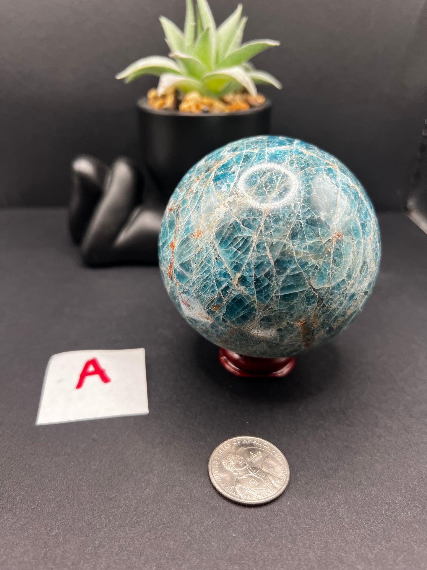 Blue Apatite Sphere