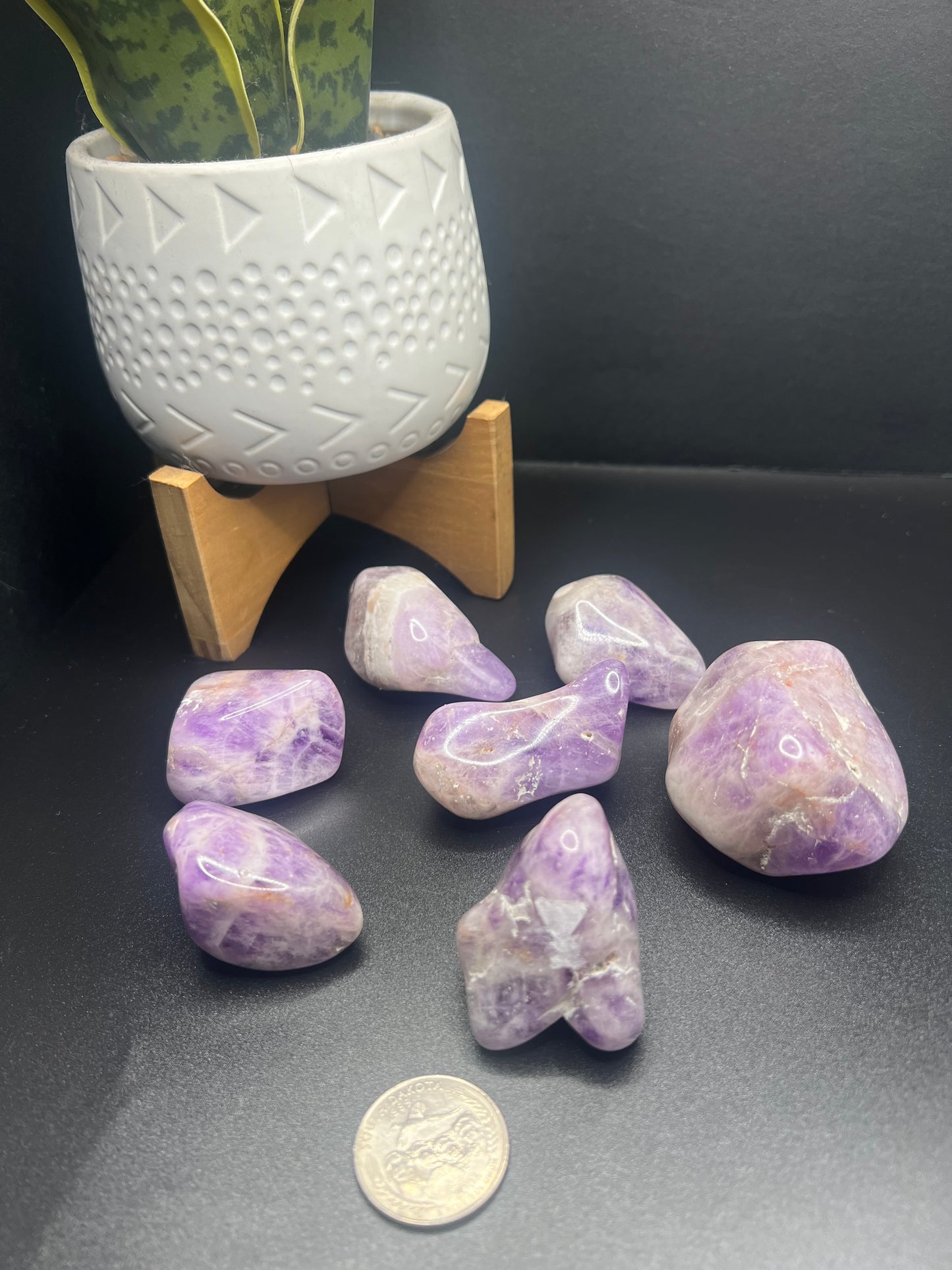 Chevron Amethyst Large Tumbles