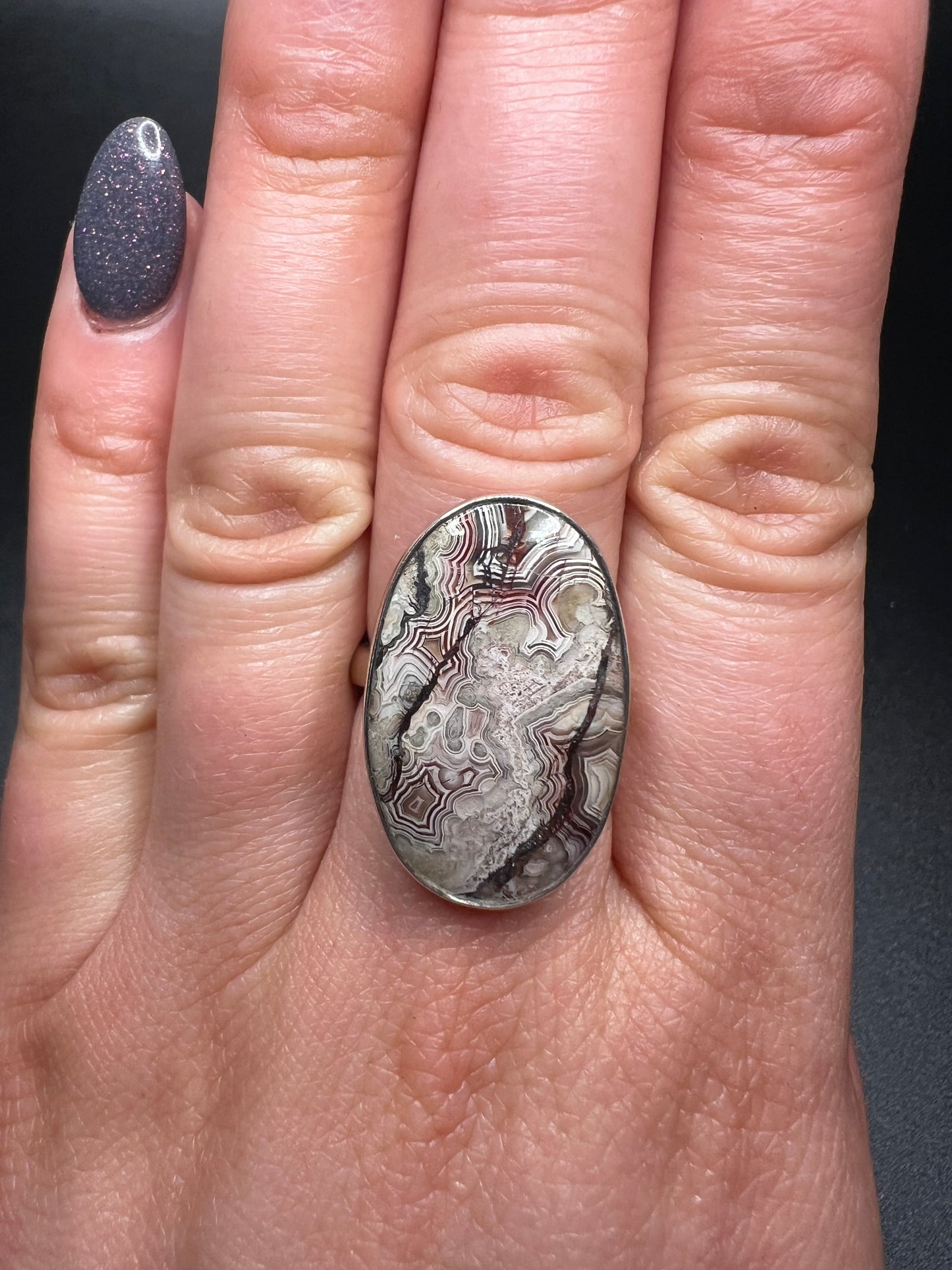 Crazy Lace Agate Ring (Adjustable)