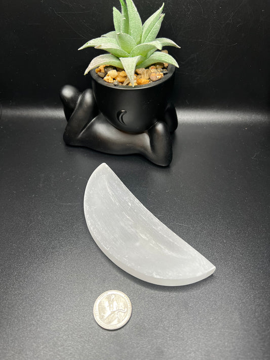 Selenite Moon Bowl