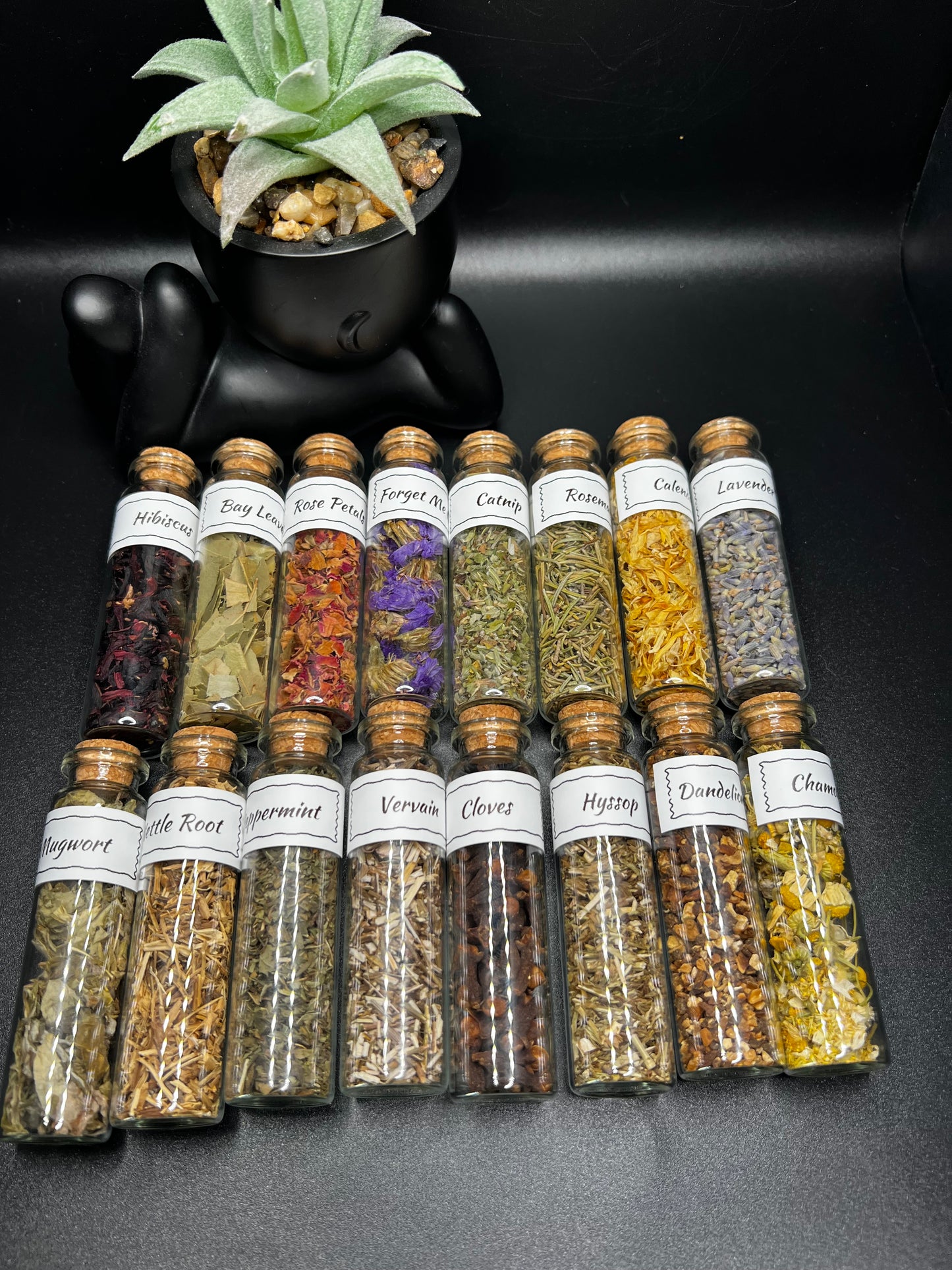 Herbs, Flowers, Crystal  Vials