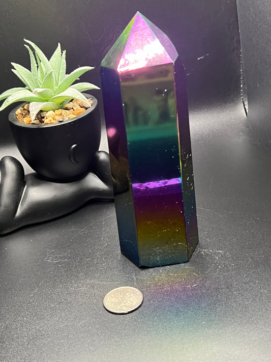 Titanium Aura Black Obsidian Tower