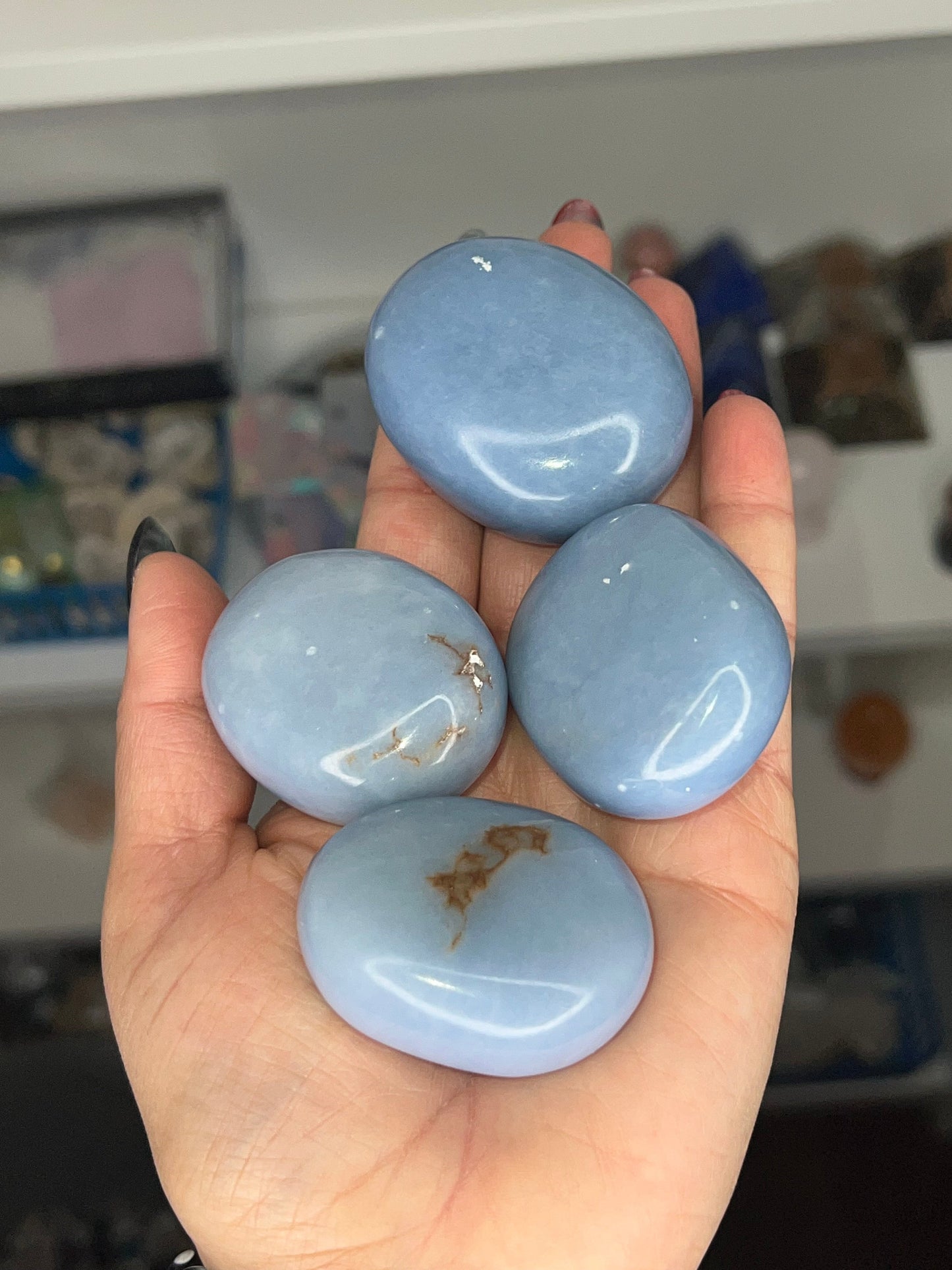 Angelite Palm Stone