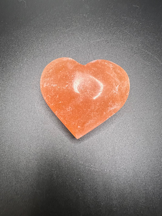 Orange Selenite Heart