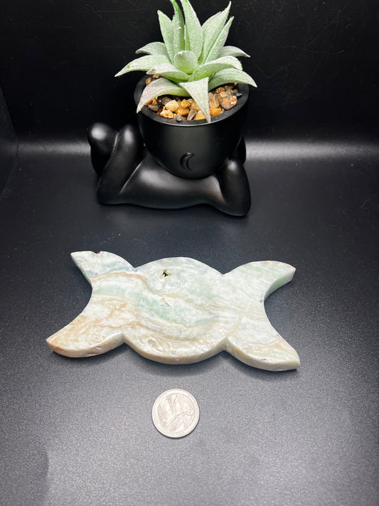 Caribbean Calcite Triple Moon Bowl