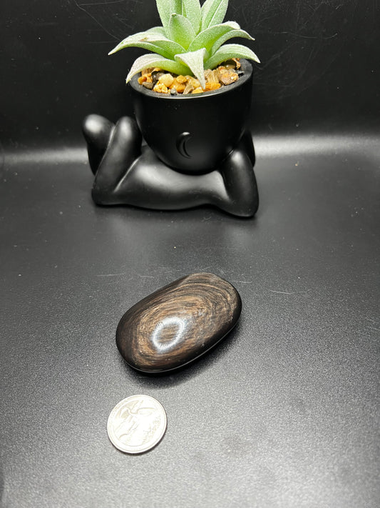 Gold Sheen Obsidian Palm Stones