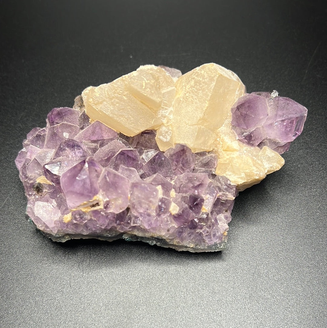 Amethyst with White Calcite Cluster