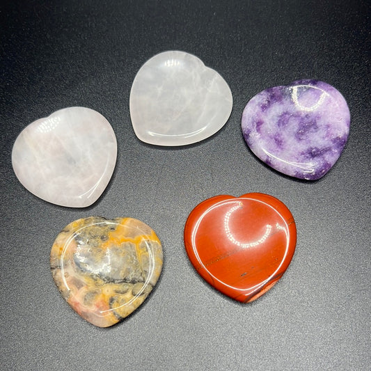 Mixed Stone Heart Worry Stones