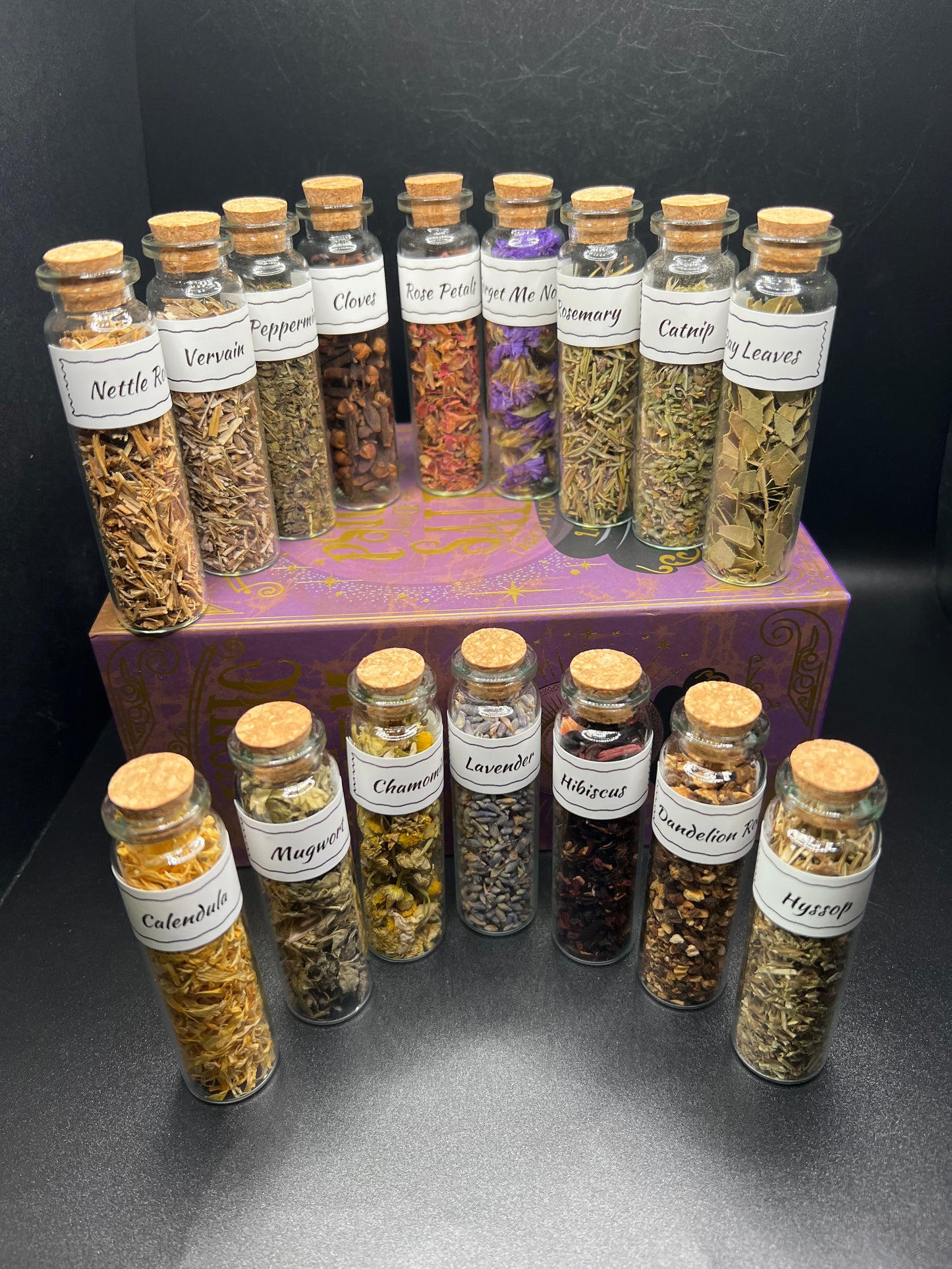 Herbs, Flowers, Crystal  Vials