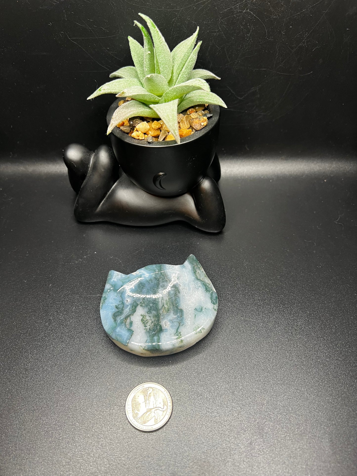 Moss Agate Cat Bowl