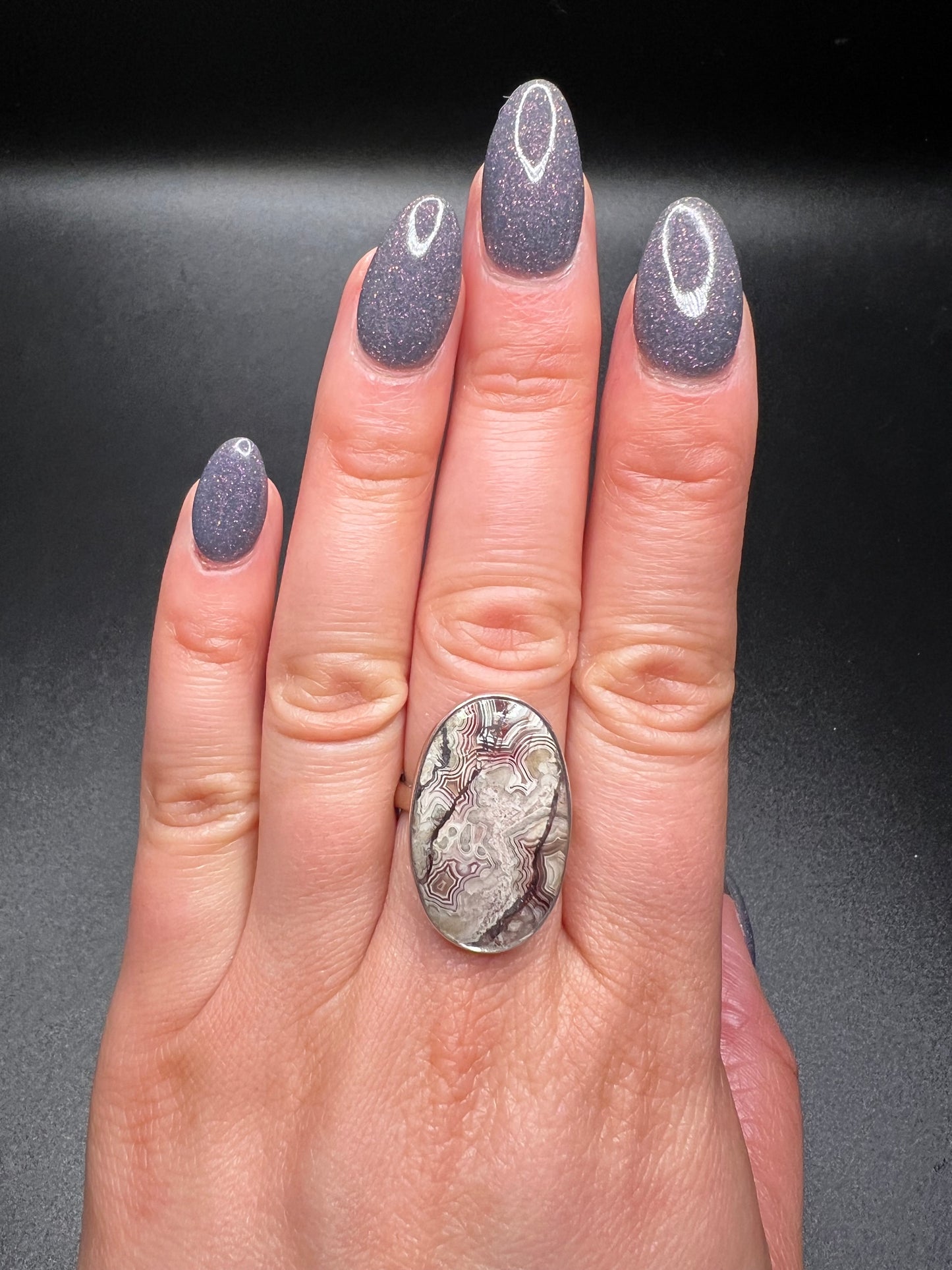 Crazy Lace Agate Ring (Adjustable)