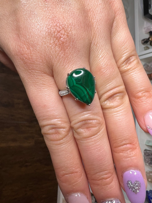 Sterling Silver Malachite Ring