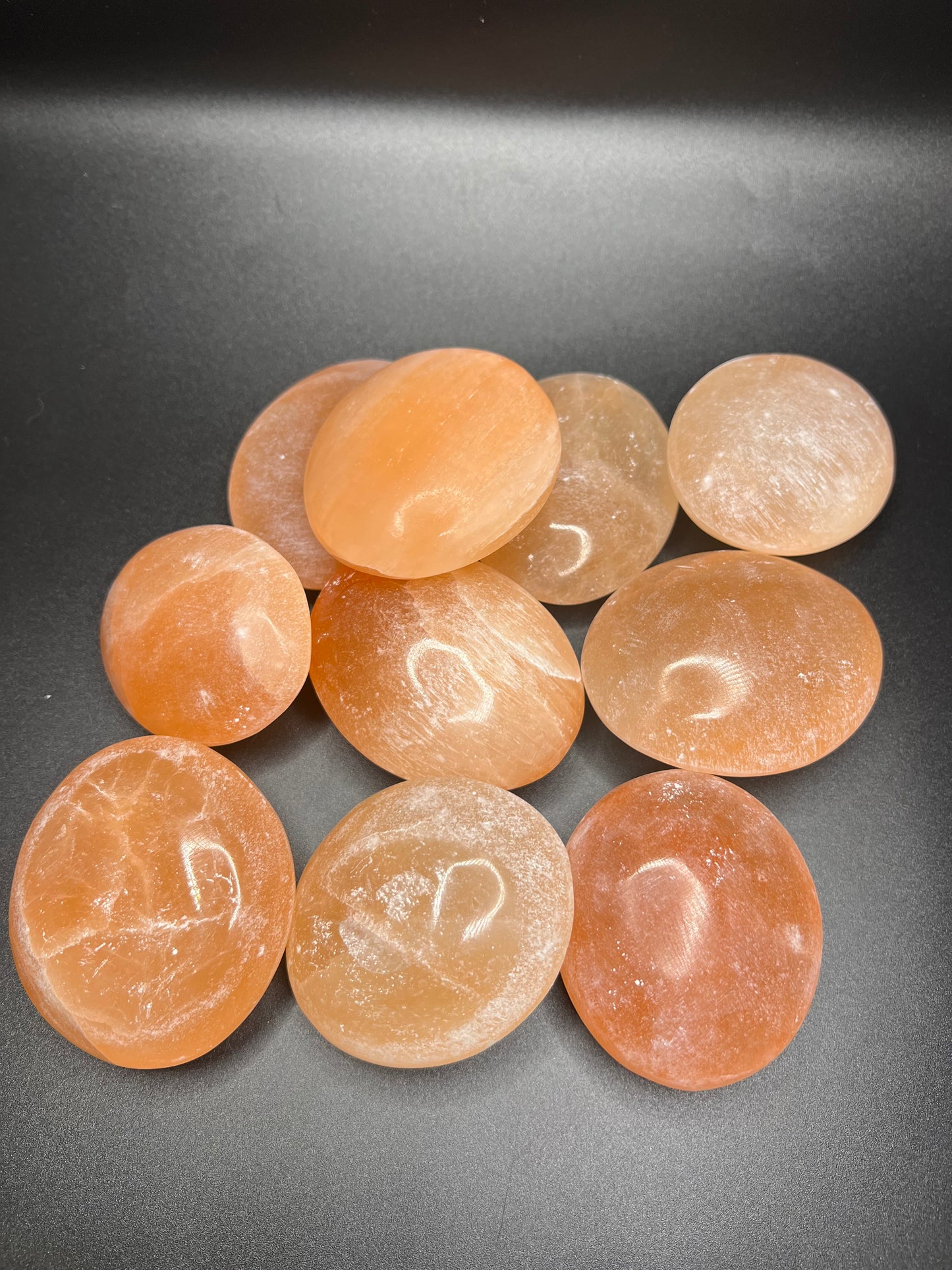 Orange Selenite Palm Stone