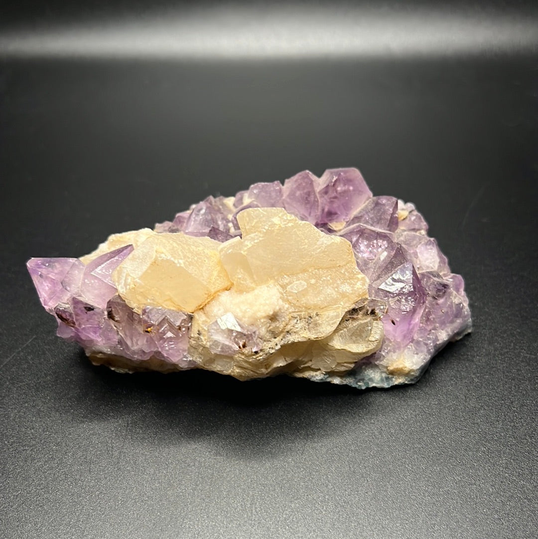 Amethyst with White Calcite Cluster