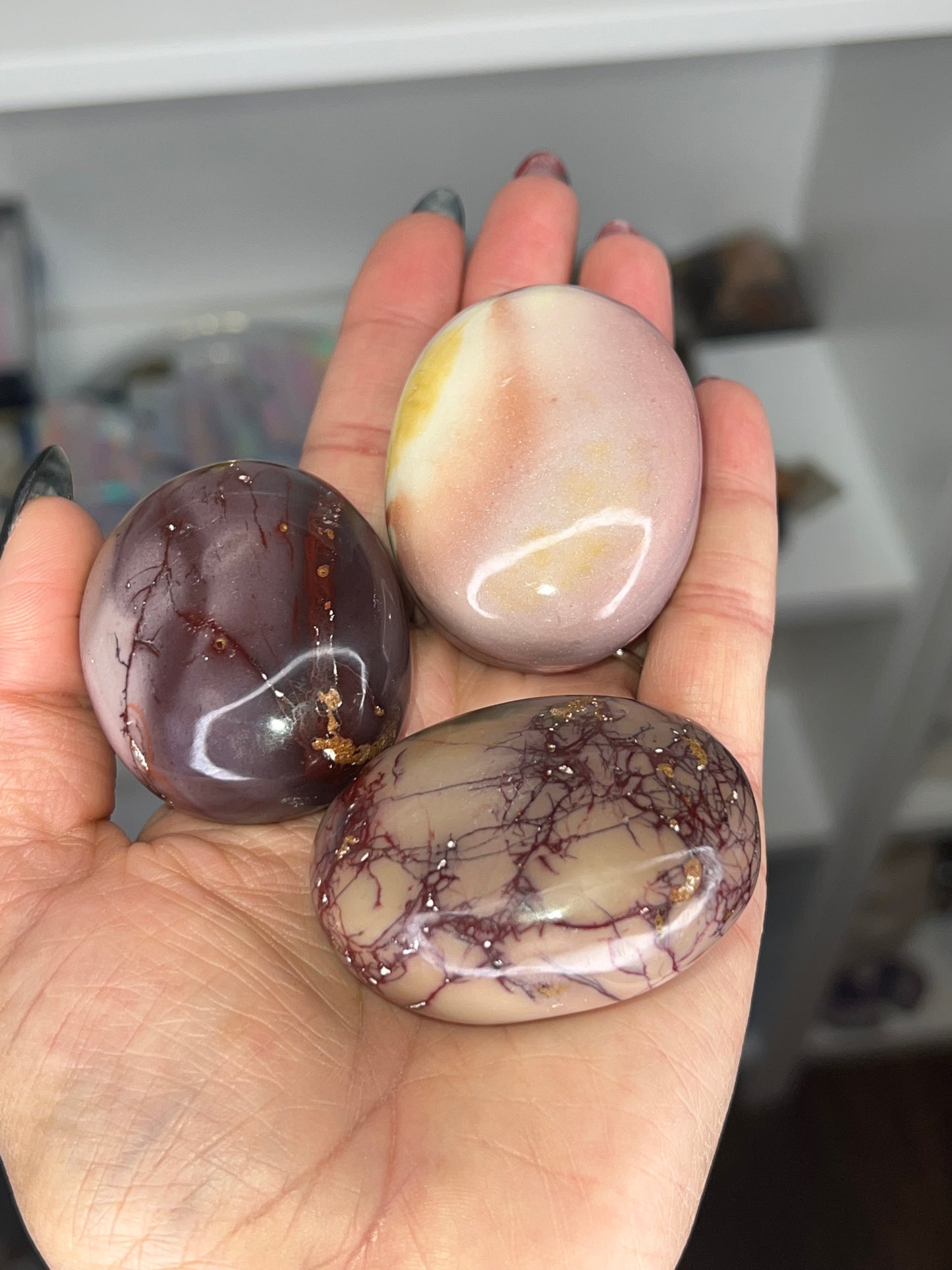 Mookaite Palm Stone